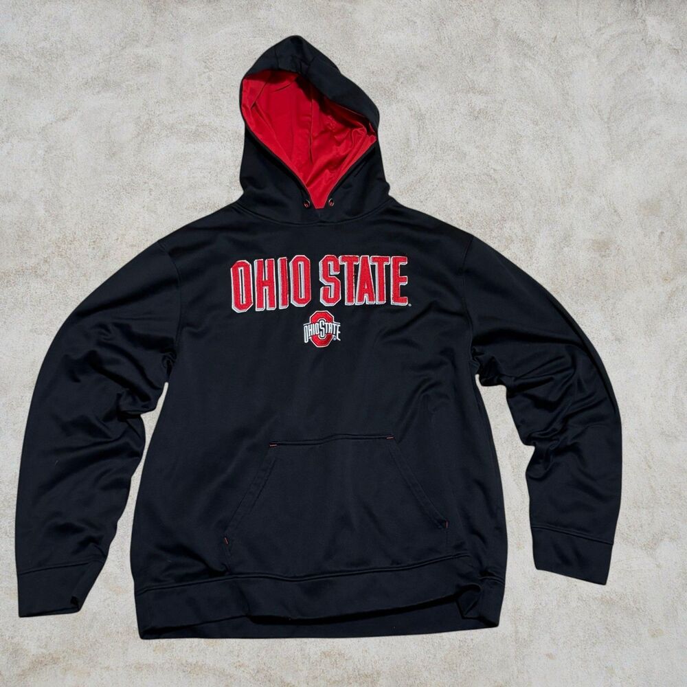 Ohio State Buckeyes Black Men's Embroidered Hoodie Sweatshirt Size XXL